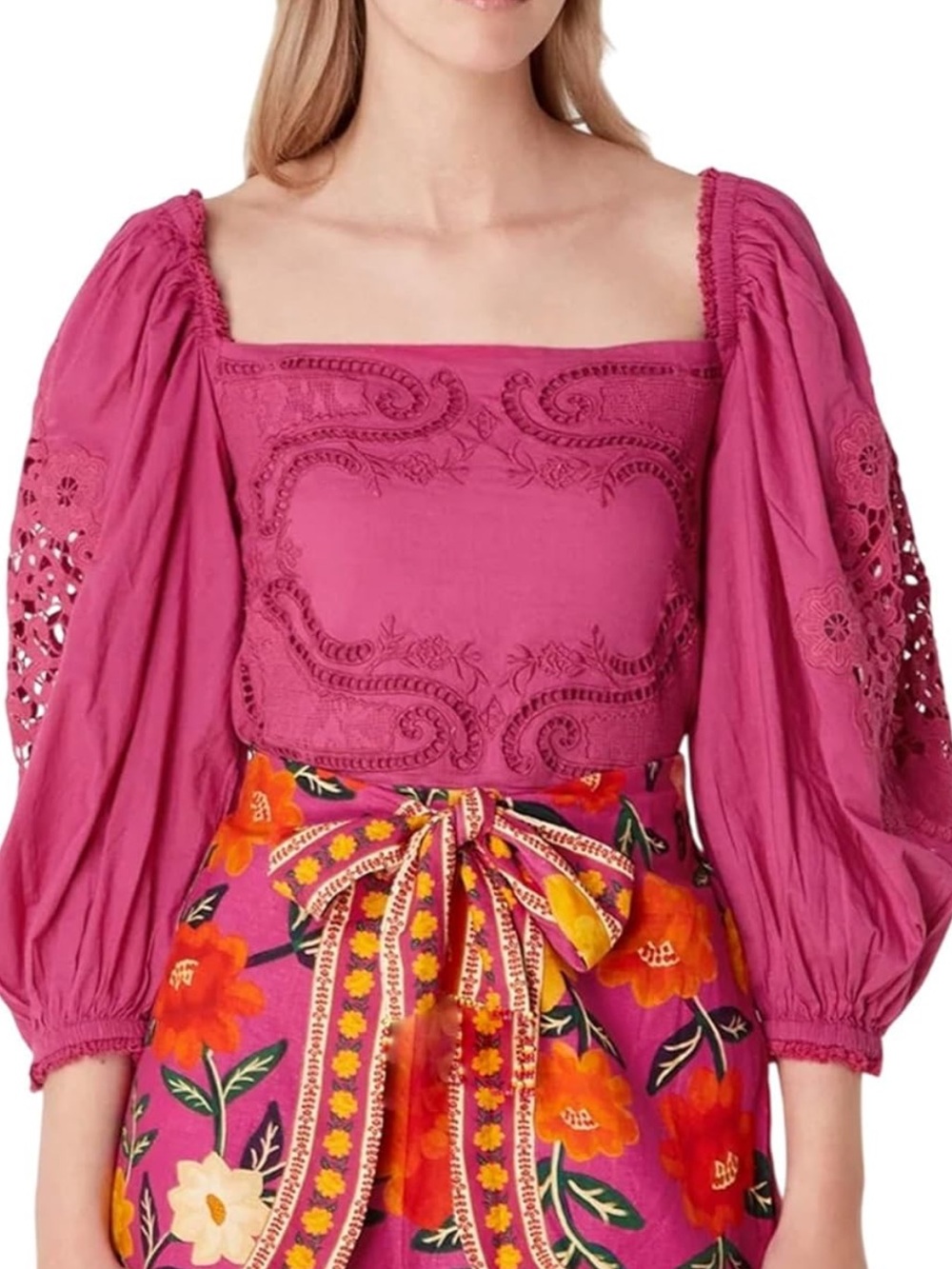 Farm Rio Pink Lace Top NWT - Picture 2 of 11